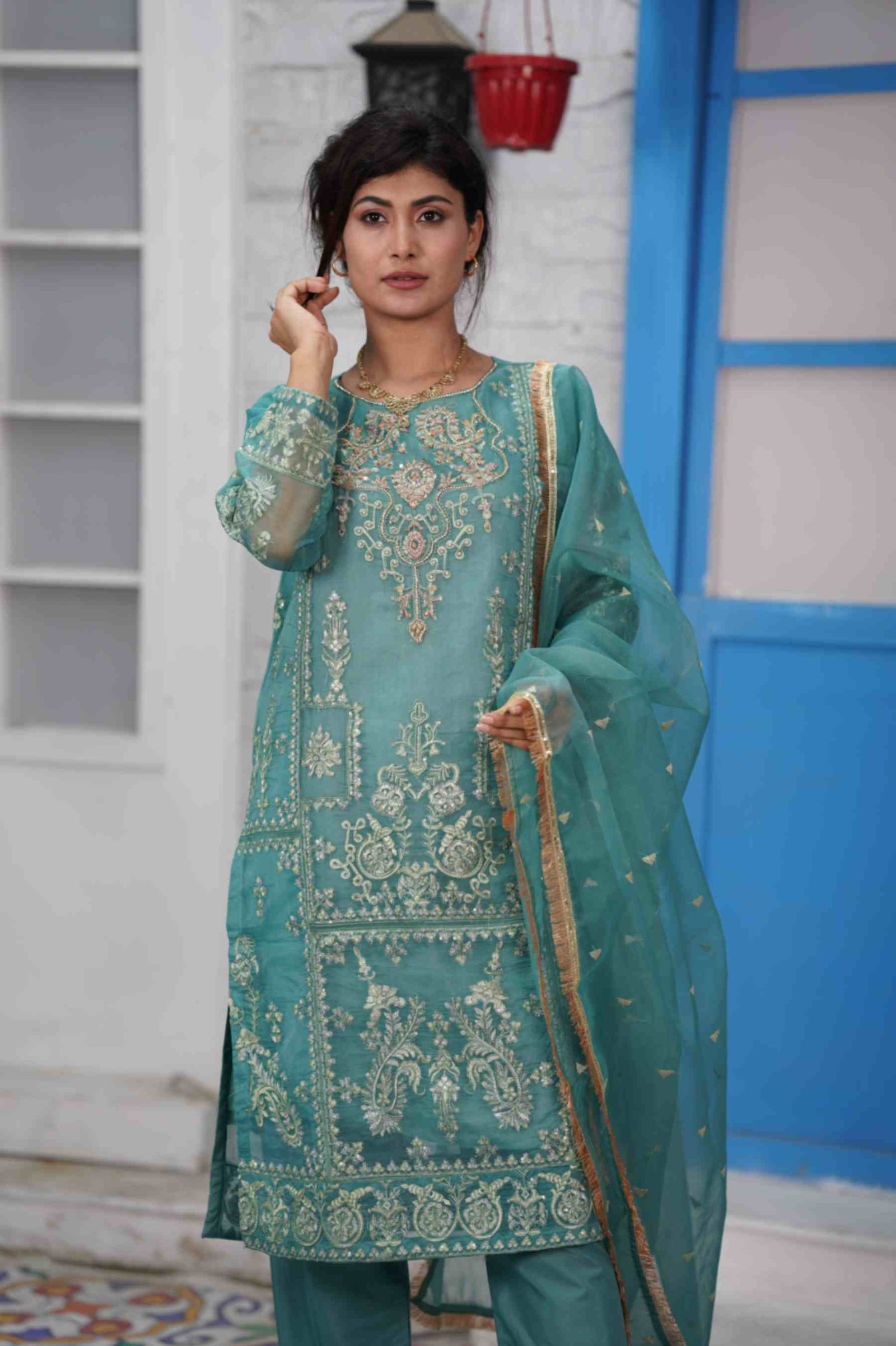 EMBROIDED ORGANZA OUTFIT | TK-0382