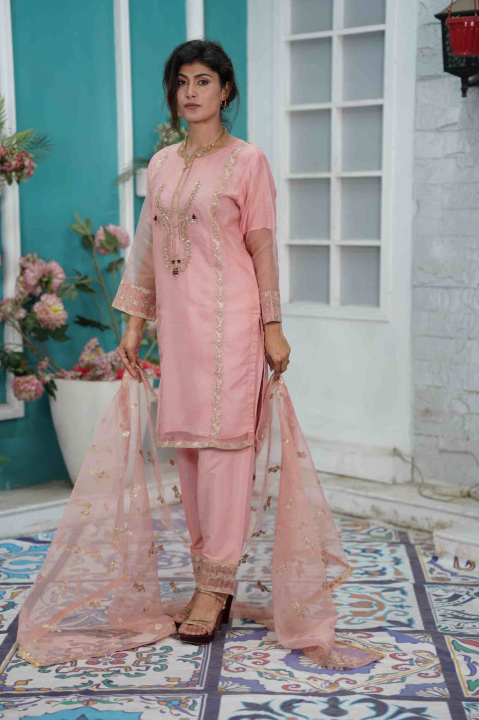 EMBROIDED ORGANZA OUTFIT | TK-0222
